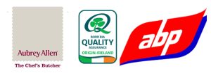 Aubrey Allen logo, Bord Bia Quality Mark logo, ABP Logo