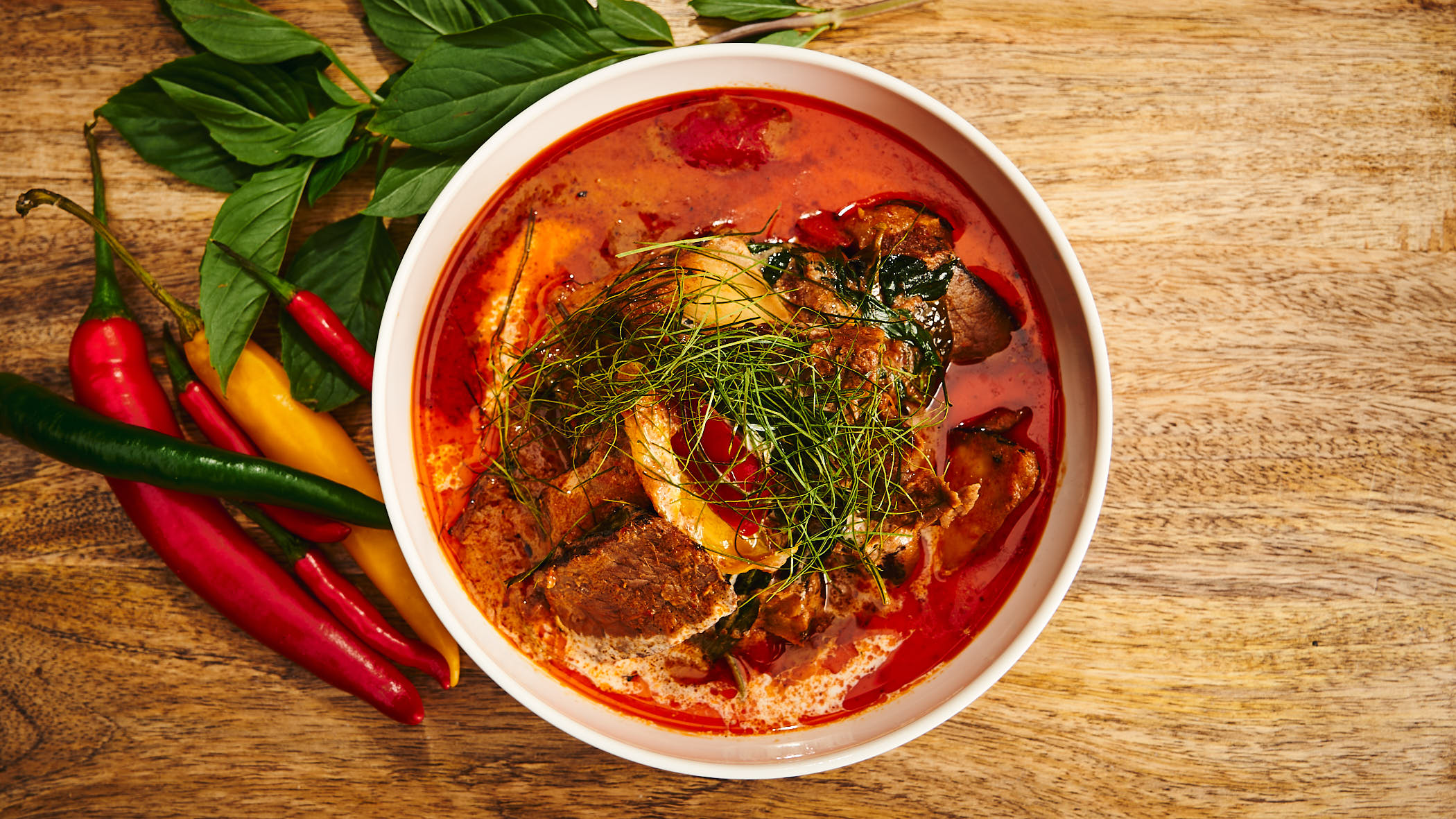 THAI RED CURRY OF RUMP WITH GRILLED CELERIAC AND THAI BASIL