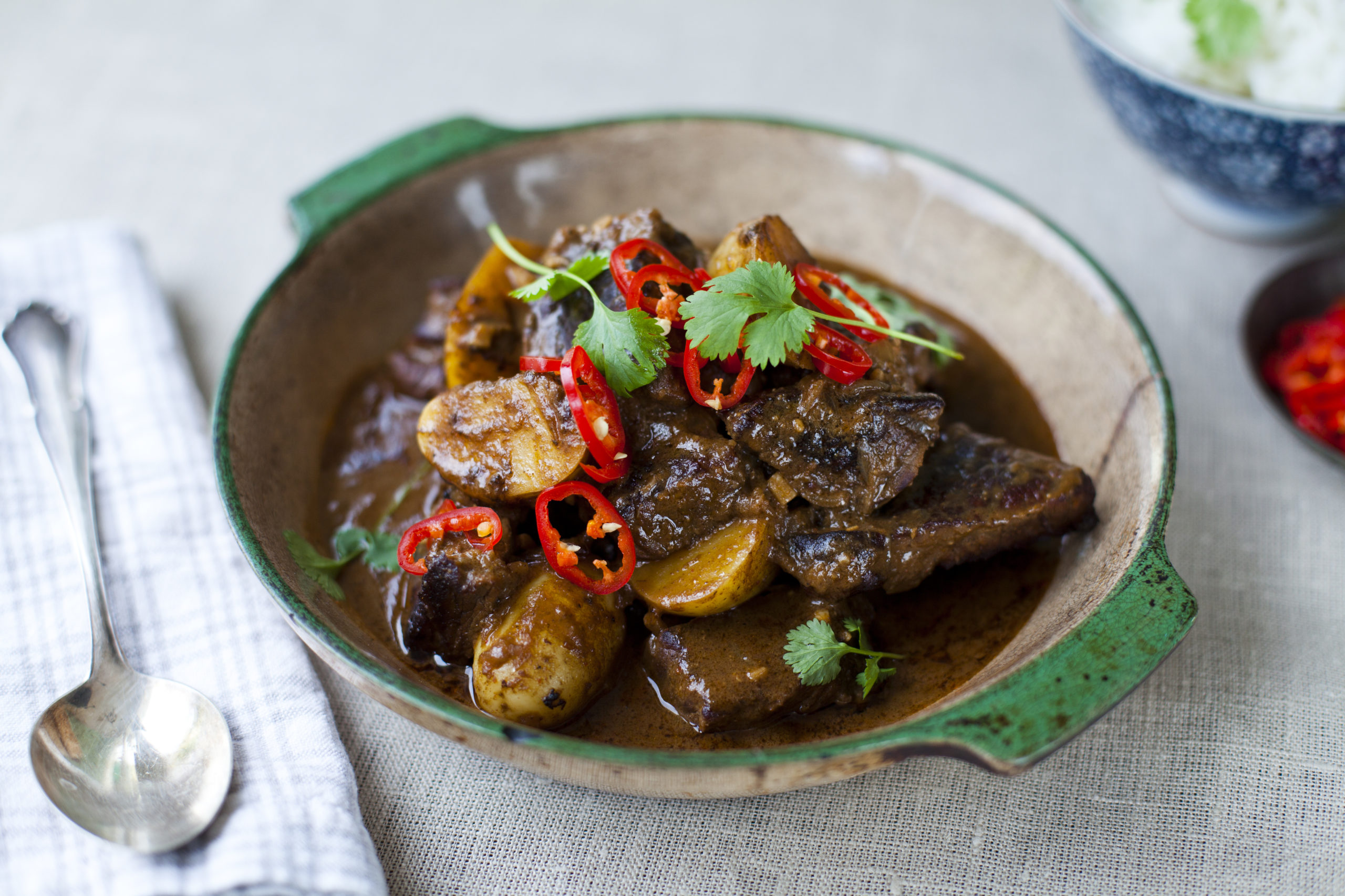 Beef massaman and potato curry