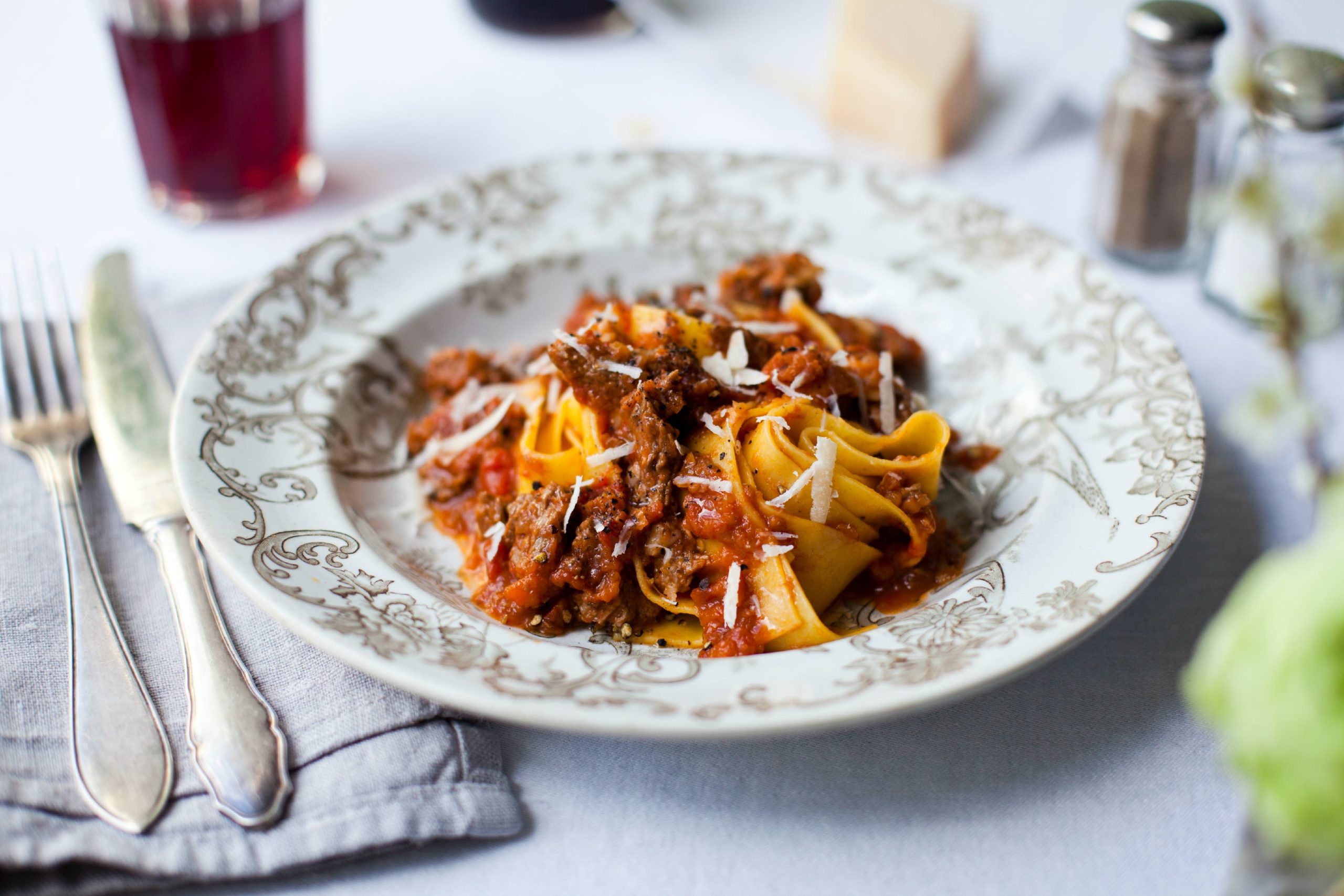 Pappardelle beef ragu soaked in red wine