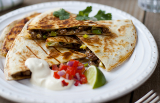 Beef Quesadillas with Chilli Salsa