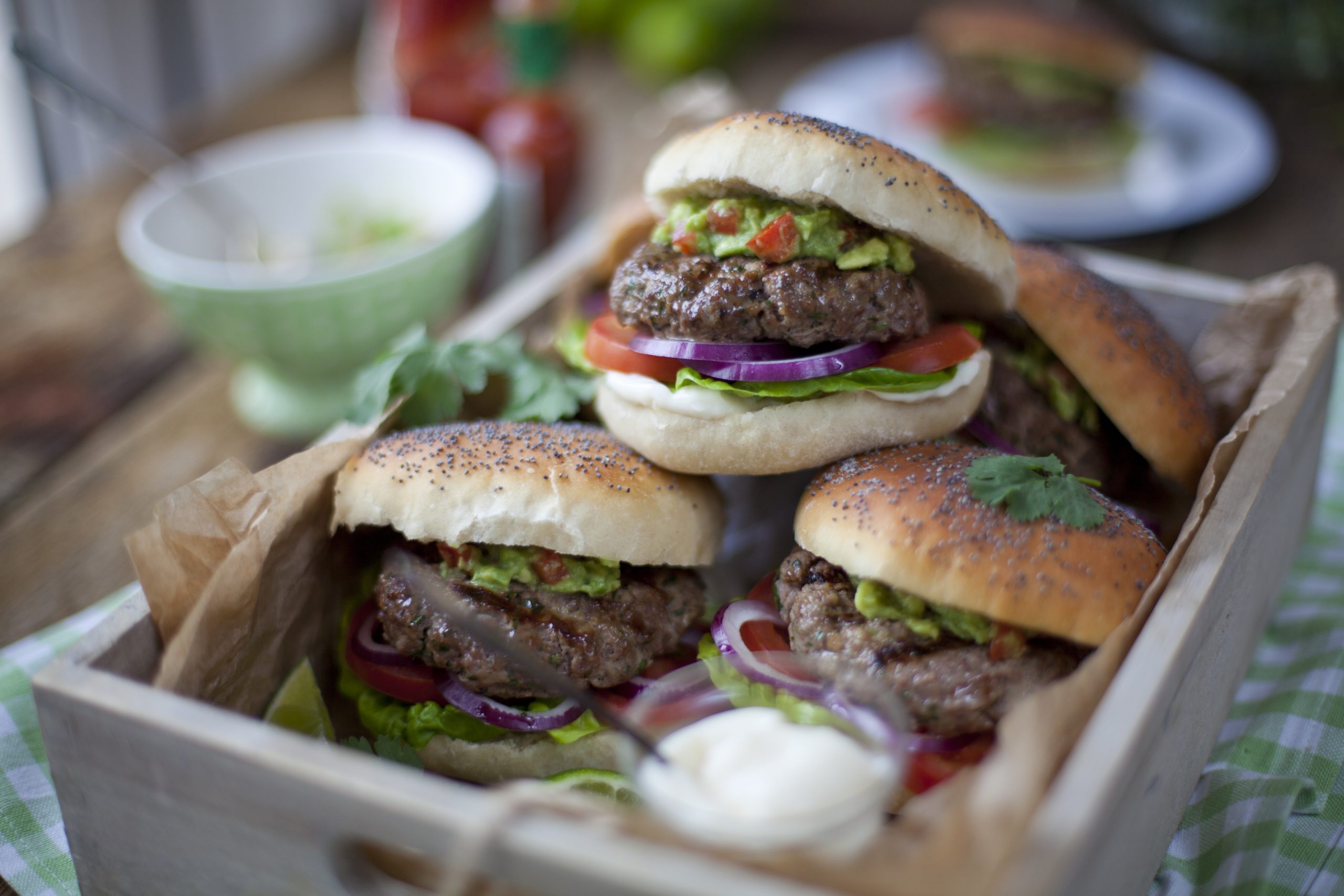 Griddled beef burgers with guacamole - Irish Beef