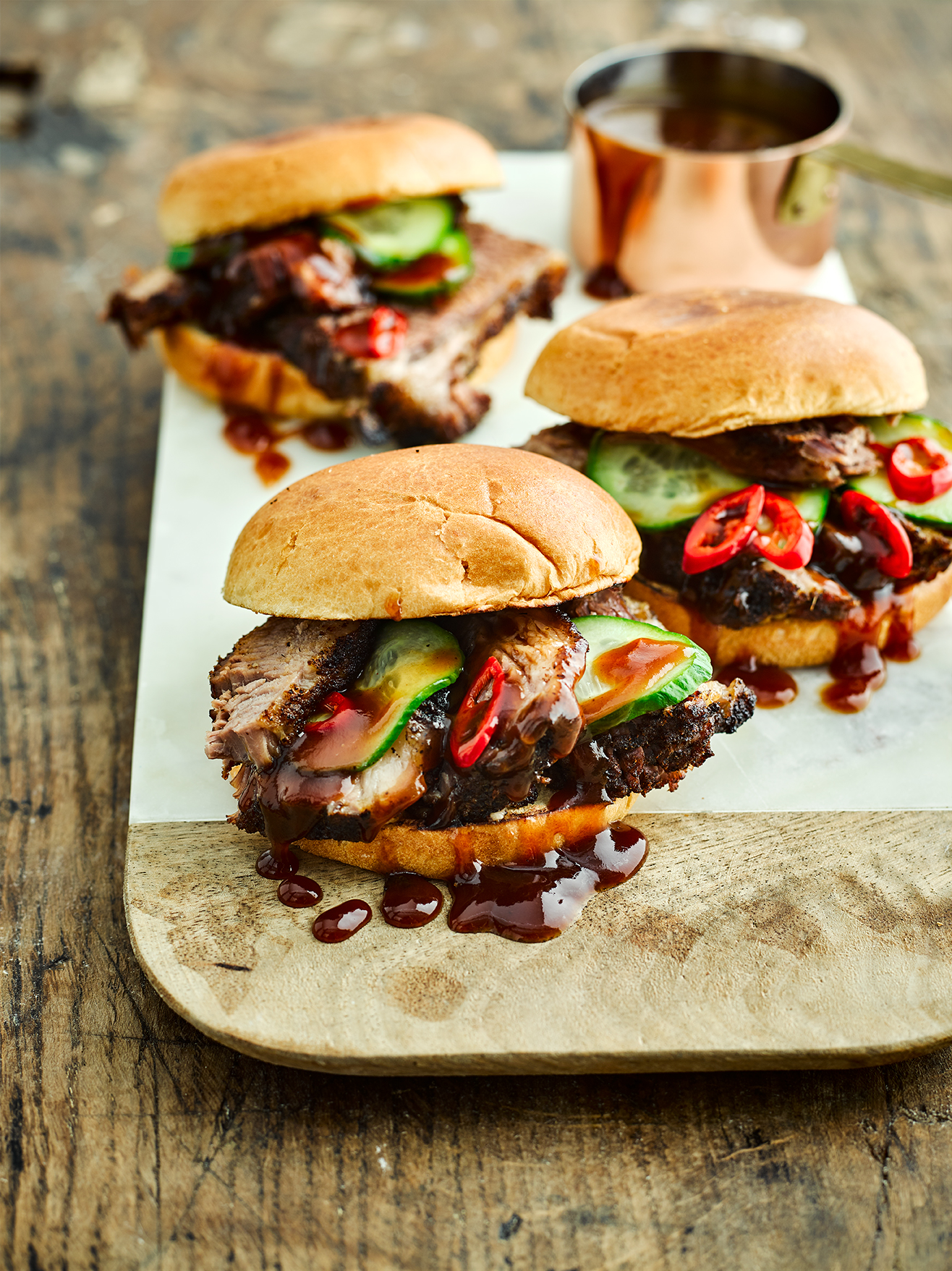 Smoky Irish beef brisket buns