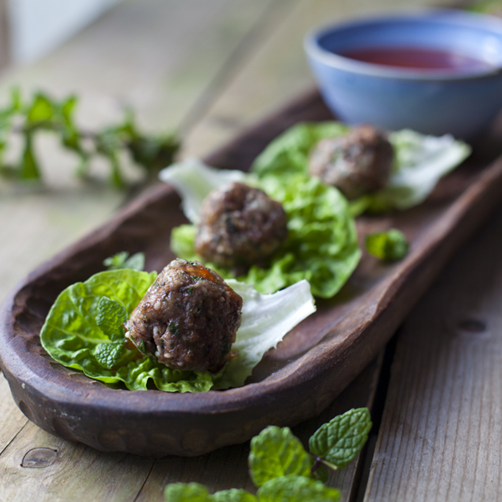 Moroccan Meatballs in Lettuce Cups