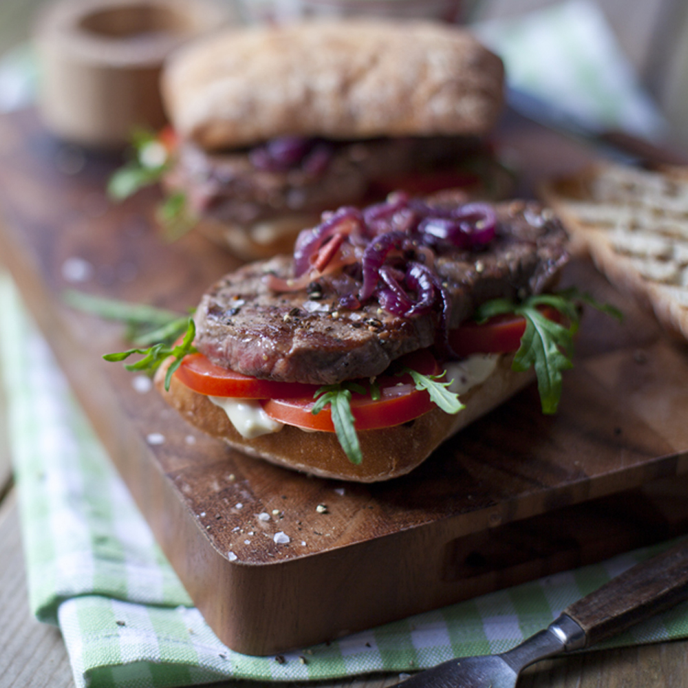 Steak and Caramelised Onion Sandwich