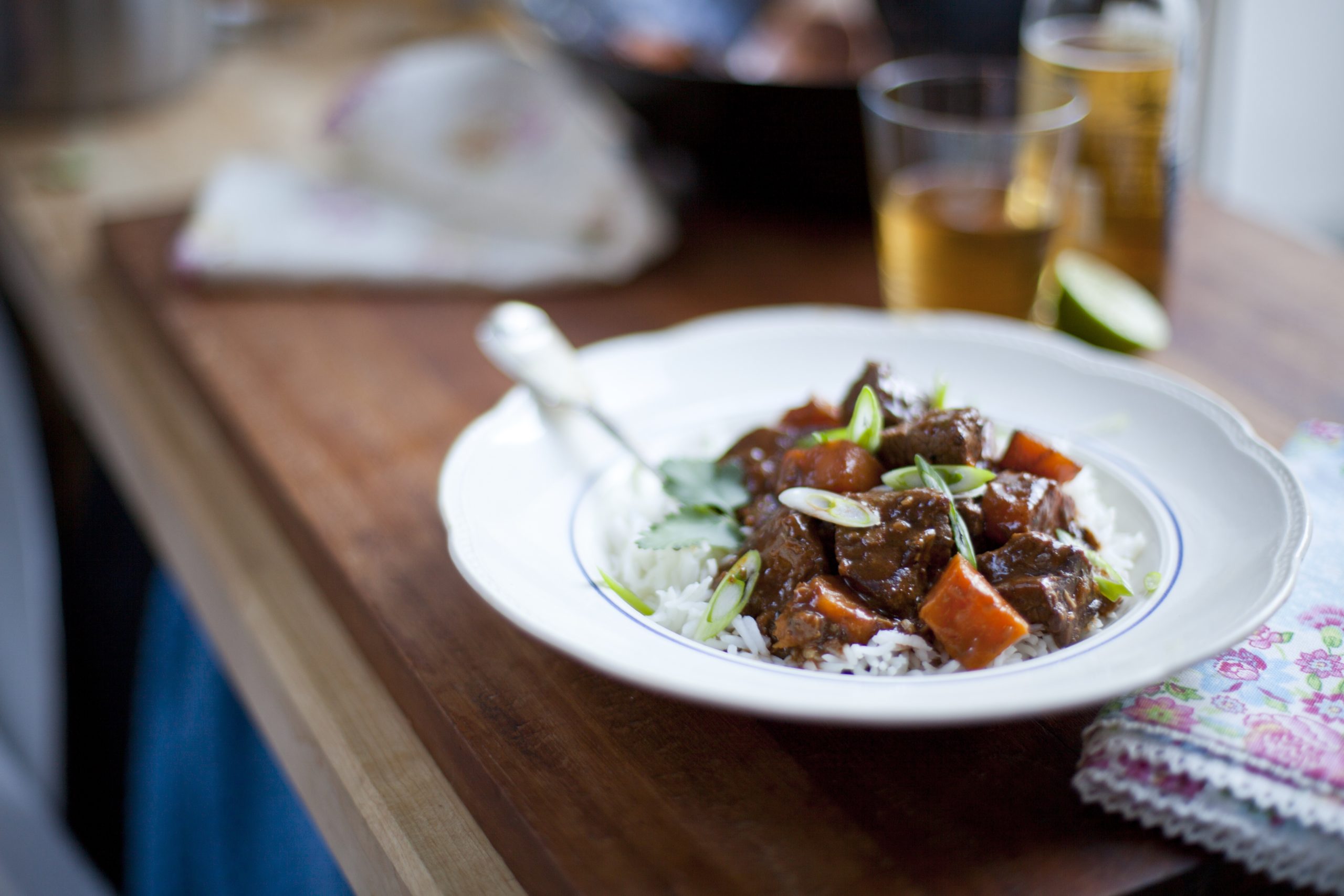 Thai red curry with beef and butternut squash