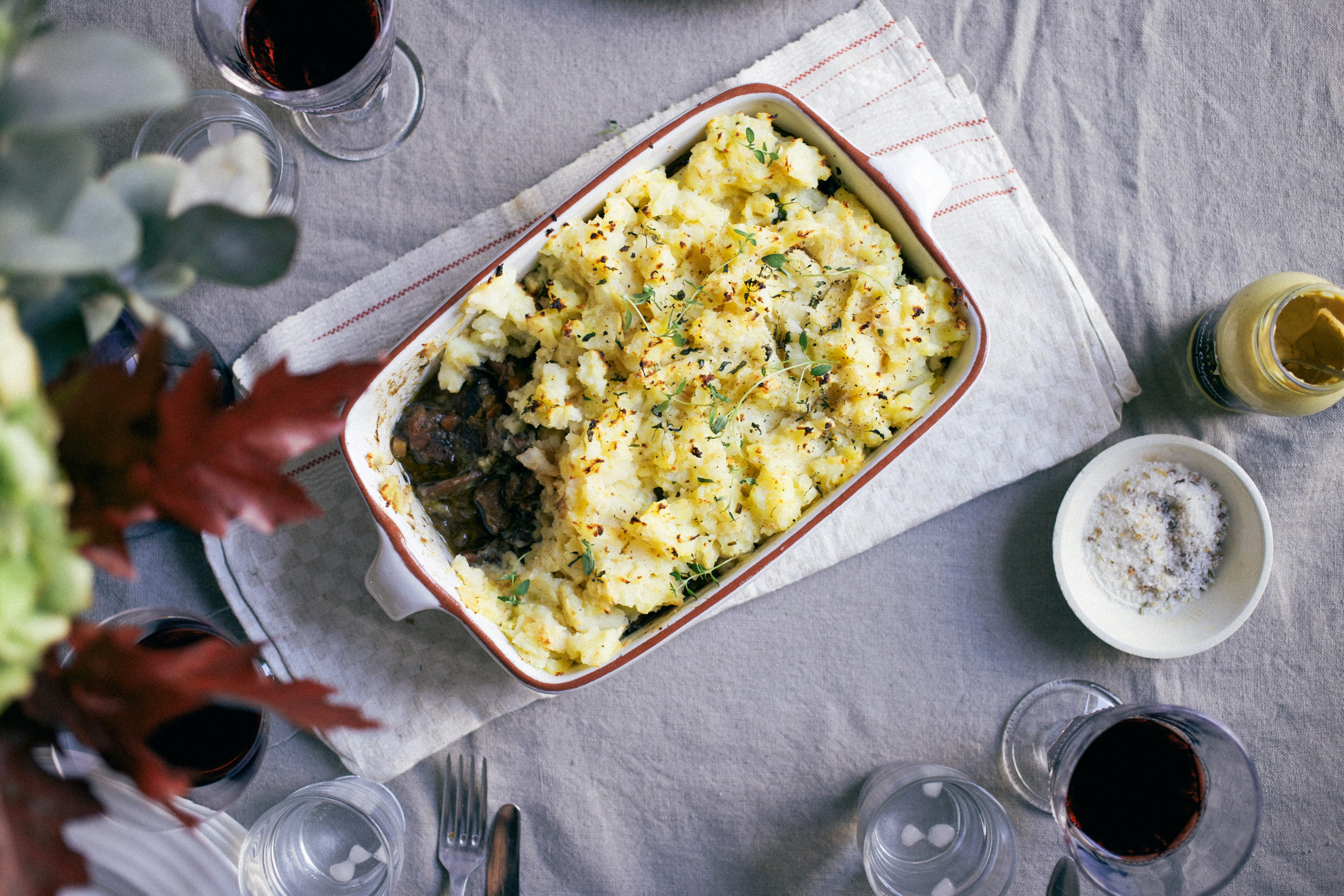 Steak, thyme and onion pie with celeriac mash - Irish Beef