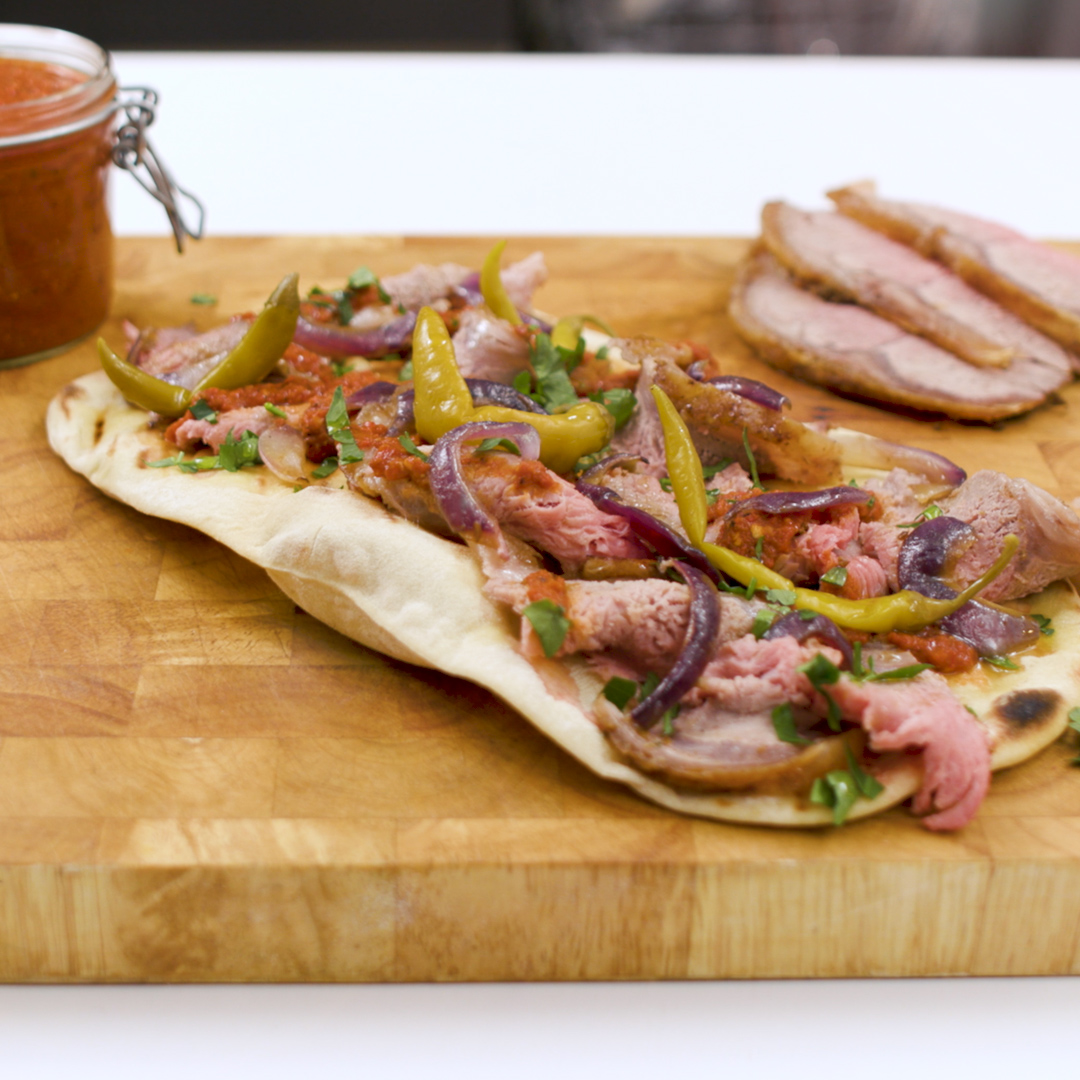 Harissa Flat Bread with Beef