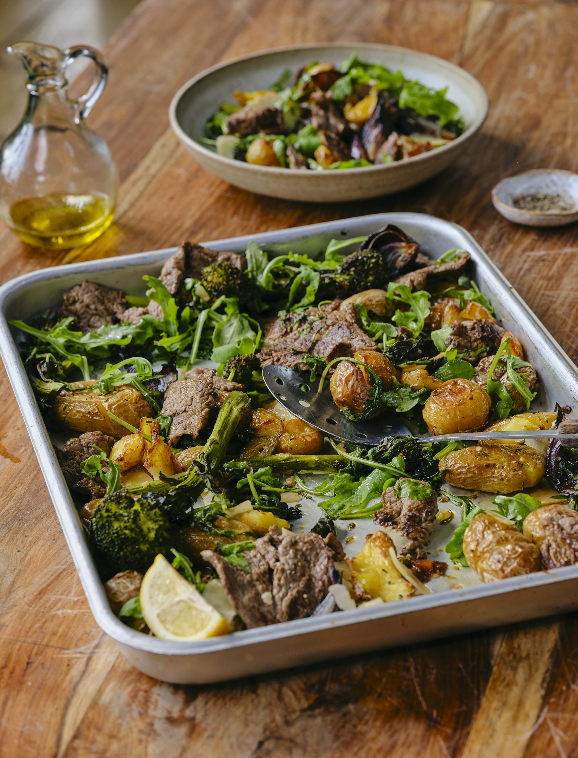 Warm grass-fed Irish rump steak salad with crispy potatoes