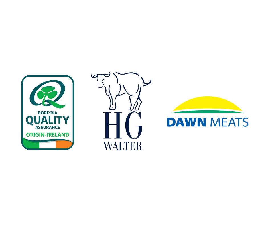 Logos for the Bord Bia Quality Mark, HG Walter and Dawn Meats